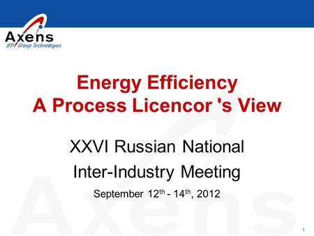 Energy Efficiency A Process Licencor 's View