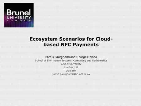 Ecosystem Scenarios for Cloud-based NFC Payments