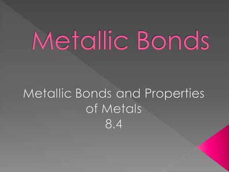 Metallic Bonds and Properties of Metals 8.4