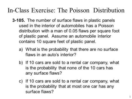 In-Class Exercise: The Poisson Distribution