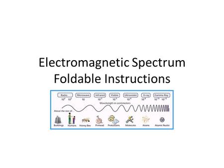 Electromagnetic Spectrum Foldable Instructions