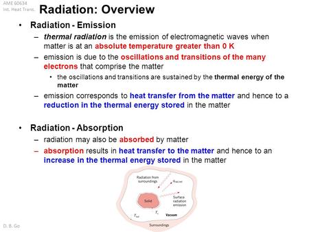 Radiation: Overview Radiation - Emission Radiation - Absorption