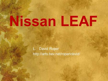 Nissan LEAF L.David Roper