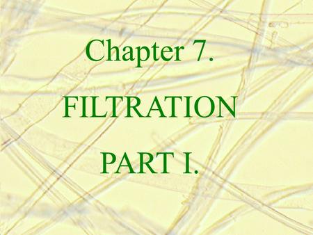 Chapter 7. FILTRATION PART I..