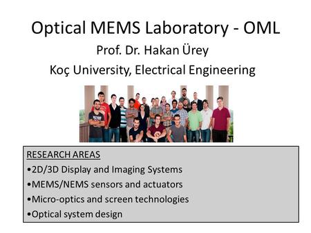 Optical MEMS Laboratory - OML