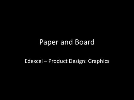 Edexcel – Product Design: Graphics