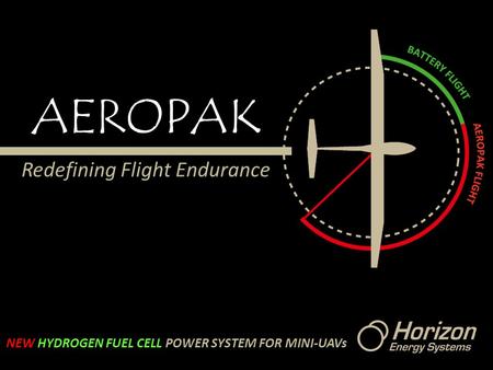 AEROPAK Redefining Flight Endurance NEW HYDROGEN FUEL CELL POWER SYSTEM FOR MINI-UAVs.