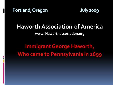 Haworth Association of America