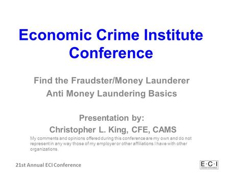 Economic Crime Institute Conference