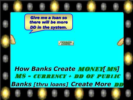 How Banks Create Money[MS] MS = Currency + DD of Public