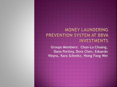 money laundering Prevention system at BBVA Investments