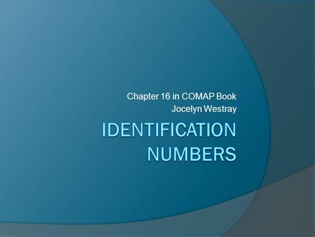 Identification Numbers