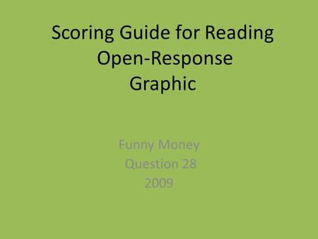 Scoring Guide for Reading