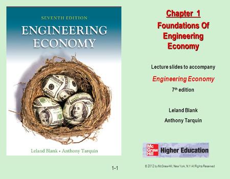 Foundations Of Engineering Economy Lecture slides to accompany