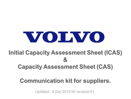 Initial Capacity Assessment Sheet (ICAS) &
