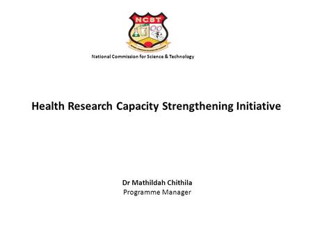 Health Research Capacity Strengthening Initiative