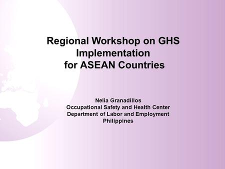 Regional Workshop on GHS Implementation for ASEAN Countries