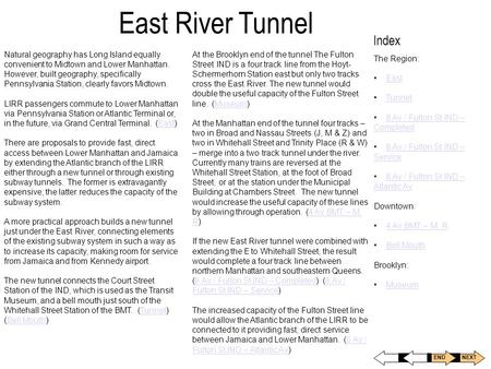 Index The Region: East Tunnel 8 Av / Fulton St IND – Completed8 Av / Fulton St IND – Completed 8 Av / Fulton St IND – Service8 Av / Fulton St IND – Service.