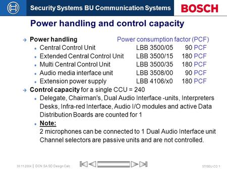 Power handling and control capacity