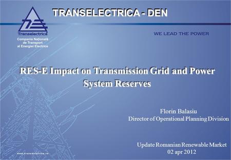 RES-E Impact on Transmission Grid and Power System Reserves