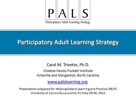 Participatory Adult Learning Strategy