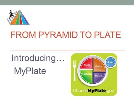 From Pyramid to Plate Introducing… MyPlate.