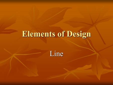 Elements of Design Line.