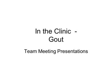 Team Meeting Presentations