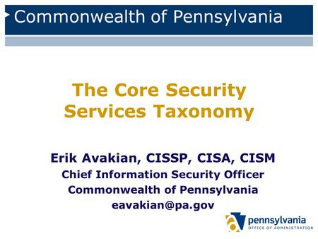 The Core Security Services Taxonomy
