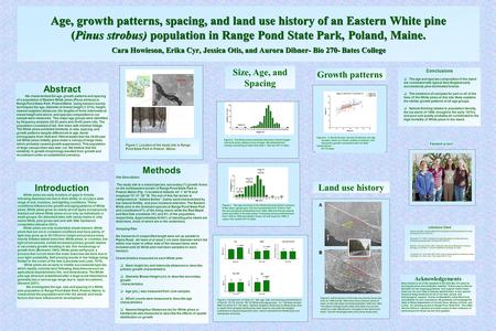 Age, growth patterns, spacing, and land use history of an Eastern White pine (Pinus strobus) population in Range Pond State Park, Poland, Maine. Cara.