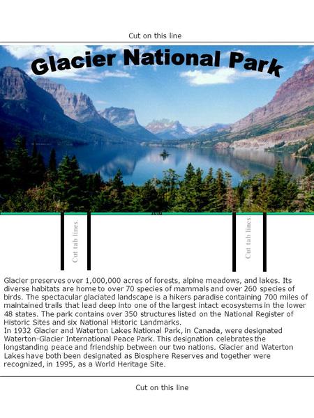 Glacier preserves over 1,000,000 acres of forests, alpine meadows, and lakes. Its diverse habitats are home to over 70 species of mammals and over 260.
