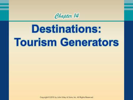 tourist generators meaning