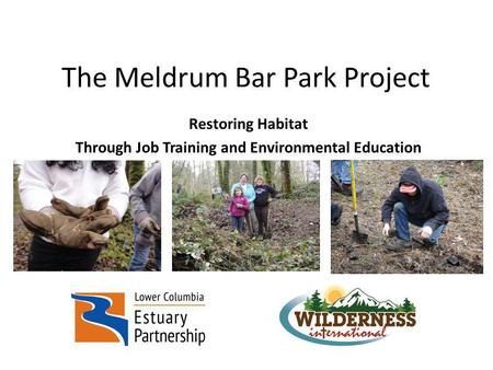 The Meldrum Bar Park Project Restoring Habitat Through Job Training and Environmental Education.