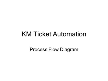 KM Ticket Automation Process Flow Diagram. Local Components FC (Flow Computer) –Local proprietary computer that reads the meter. FDS (Field Data Server)