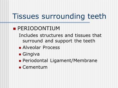 Tissues surrounding teeth