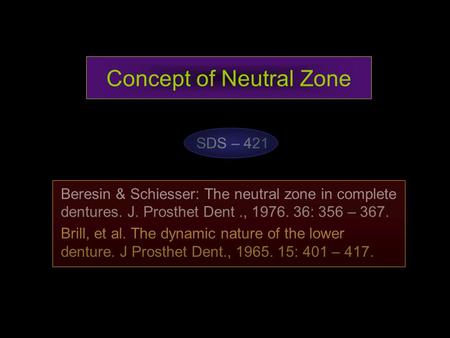 Concept of Neutral Zone