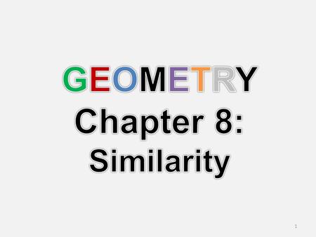 1. SIMILARITYSIMILARITY Similarity means same shape but different size, Δ ABC Δ DEF Δ GHI Similarity means same shape but different size, Δ ABC Δ DEF.