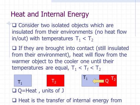 Heat and Internal Energy