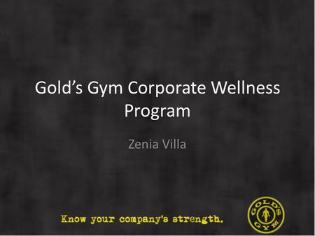 Golds Gym Corporate Wellness Program Zenia Villa.