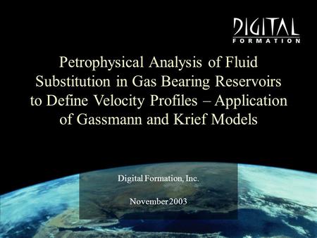 Title Petrophysical Analysis of Fluid Substitution in Gas Bearing Reservoirs to Define Velocity Profiles – Application of Gassmann and Krief Models Digital.