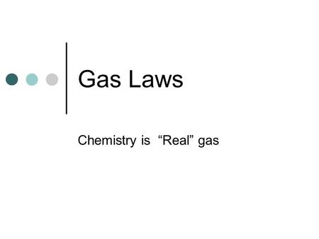 Chemistry is “Real” gas