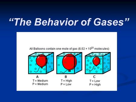 “The Behavior of Gases”