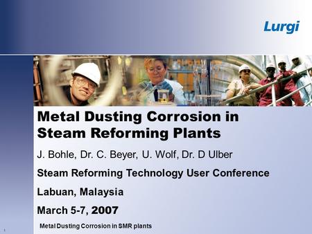 Metal Dusting Corrosion in Steam Reforming Plants