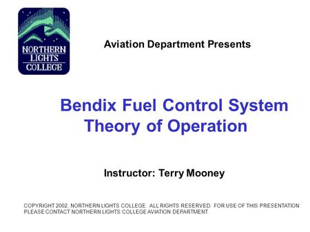 Bendix Fuel Control System Theory of Operation