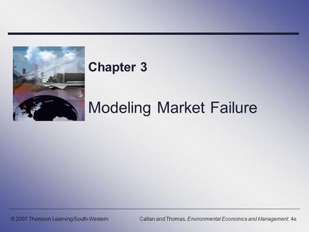 Chapter 3 Modeling Market Failure