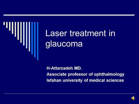 Laser treatment in glaucoma