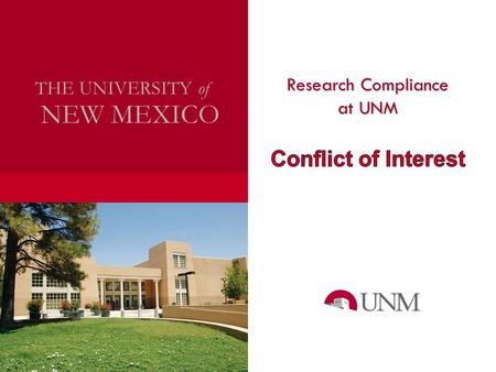 Research Compliance NEW MEXICO THE UNIVERSITY of.