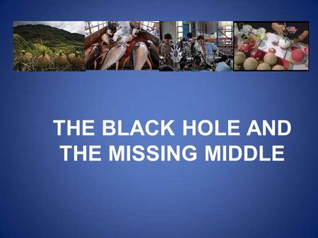 THE BLACK HOLE AND THE MISSING MIDDLE. THE PROBLEM IN THE PHILIPPINES Lack of access to finance by mSMEs is listed as one of the top ten constraints by.