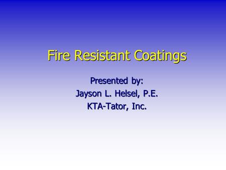 Fire Resistant Coatings