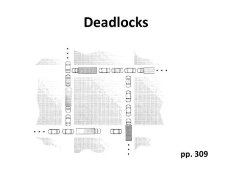 Deadlocks pp. 309. System Model 1.Request 2.Use 3.Release Necessary Conditions 1.Mutual exclusion (non-sharable) 2.Hold and wait (holding at least one.